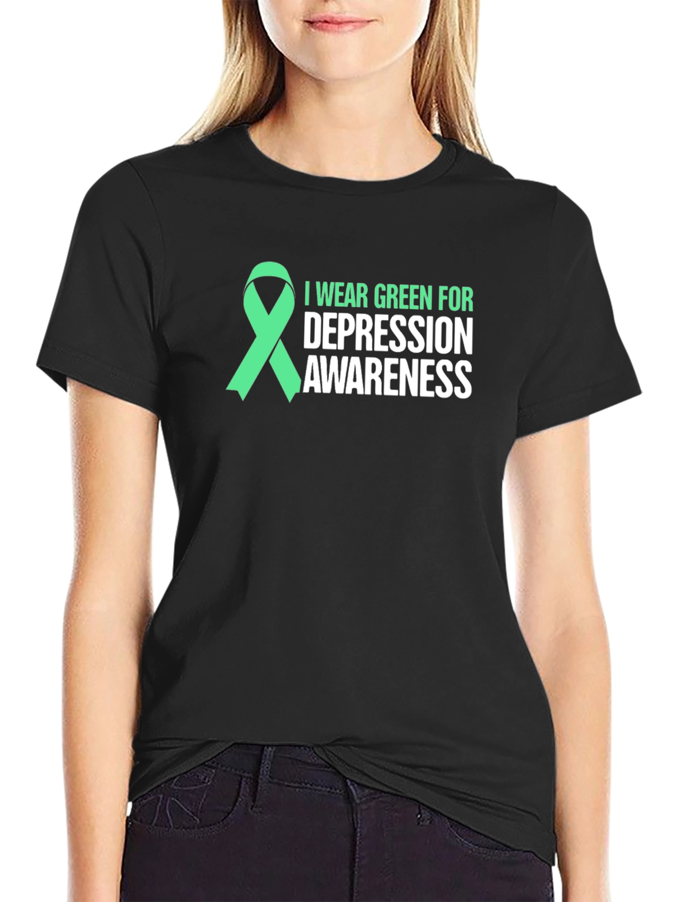 Green Ribbon Depression Awareness T-Shirt