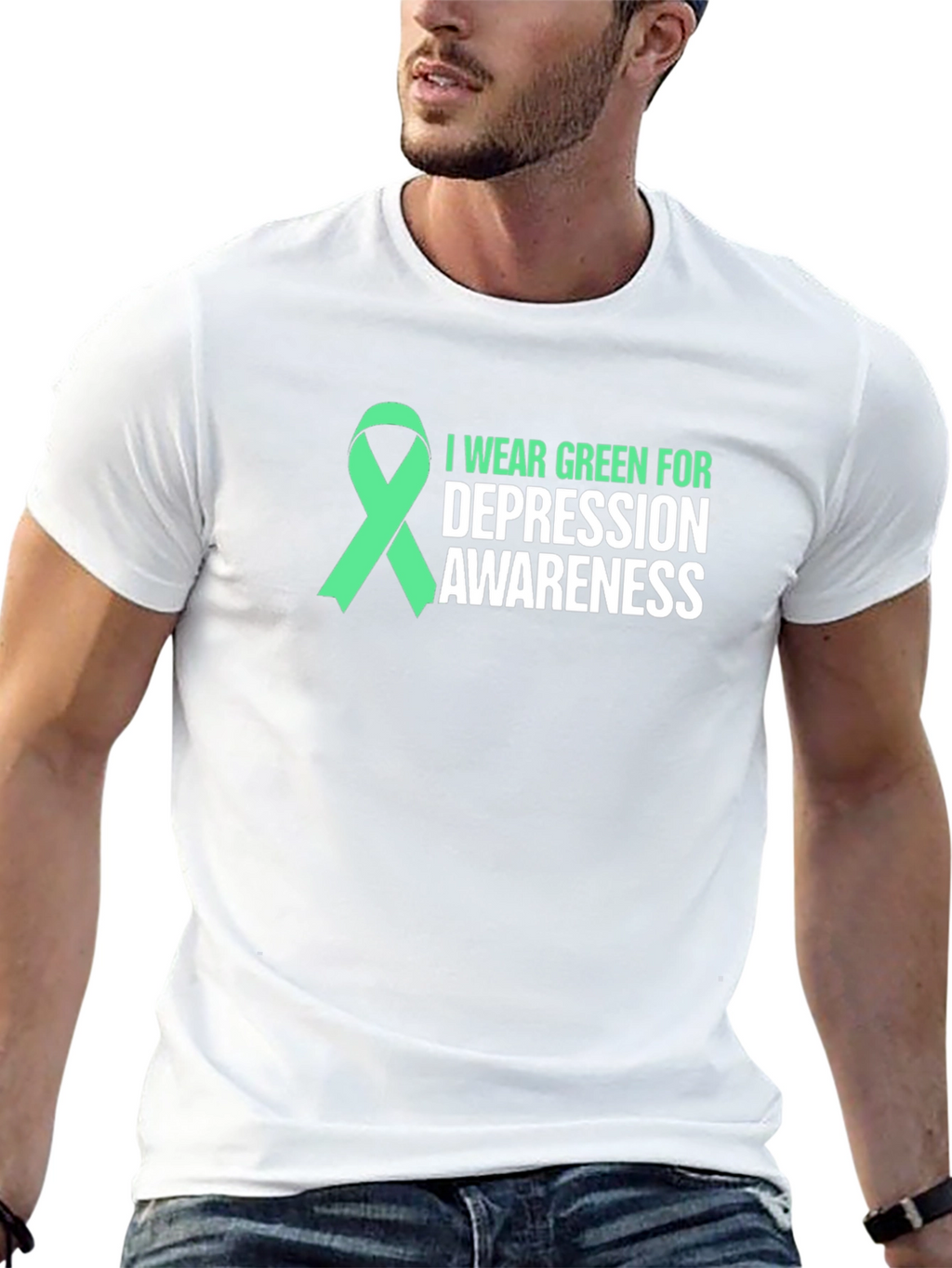 Green Ribbon Depression Awareness T-Shirt