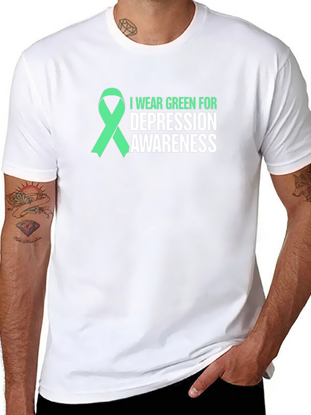 Green Ribbon Depression Awareness T-Shirt