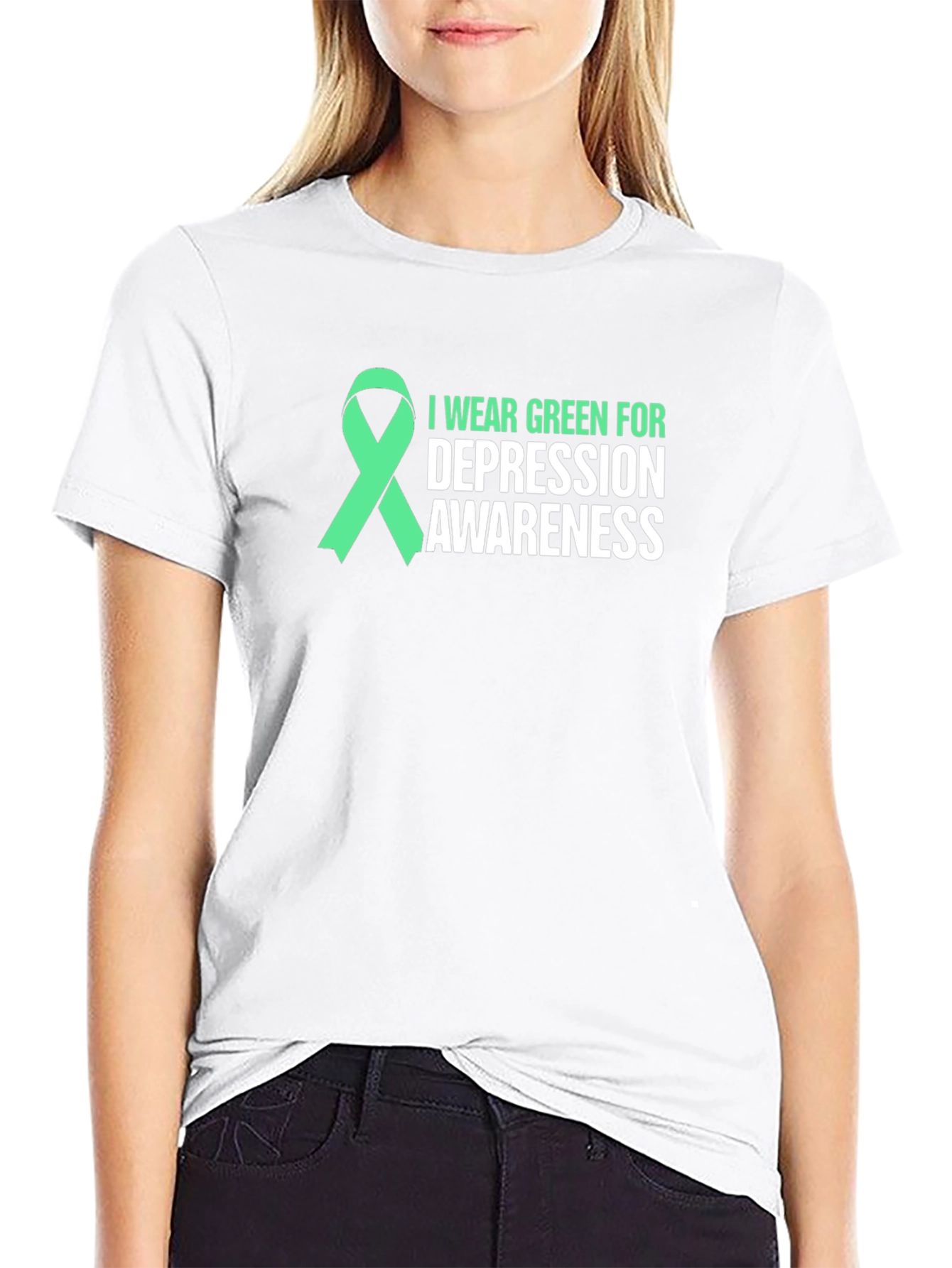 Green Ribbon Depression Awareness T-Shirt