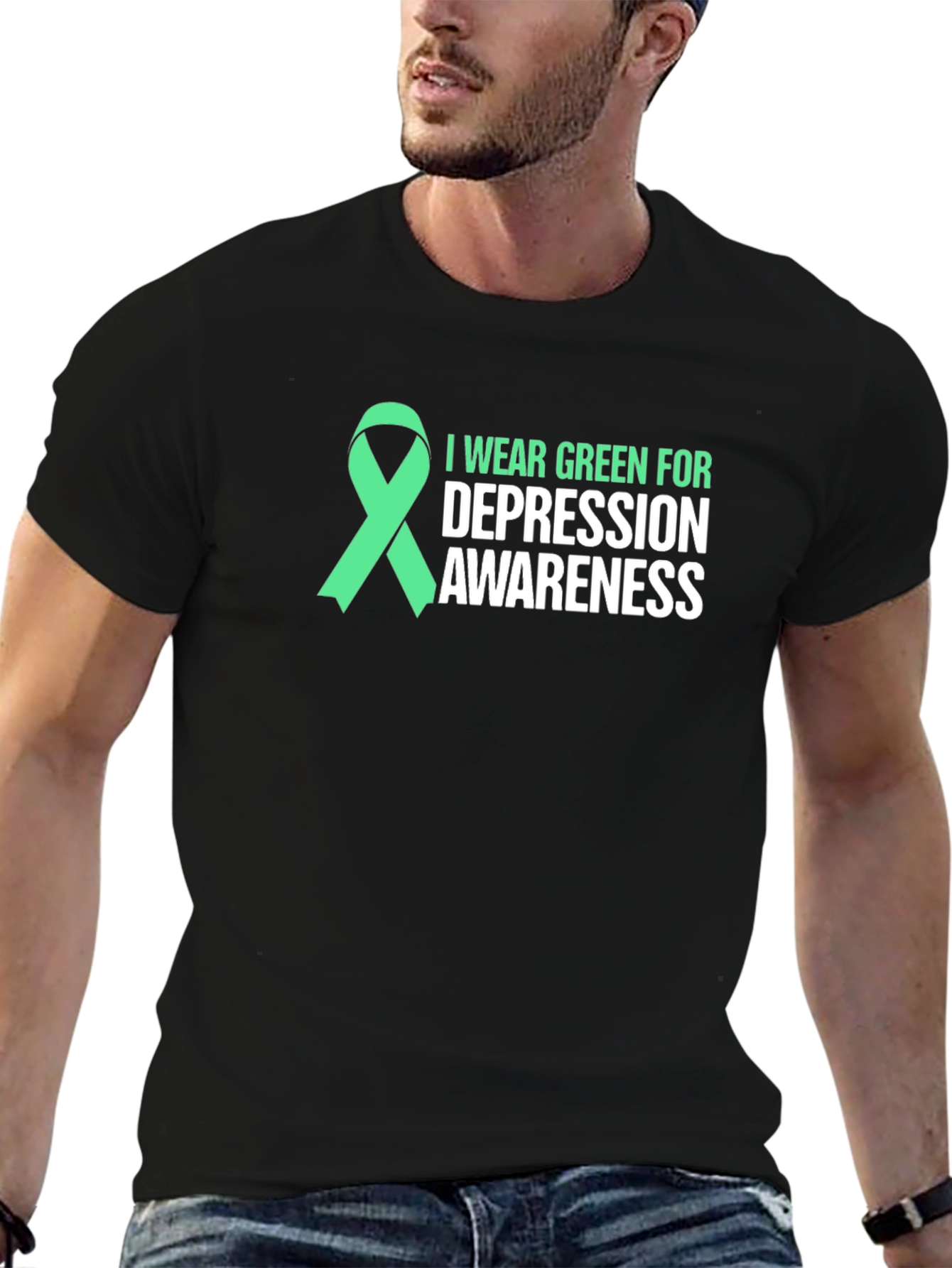 Green Ribbon Depression Awareness T-Shirt