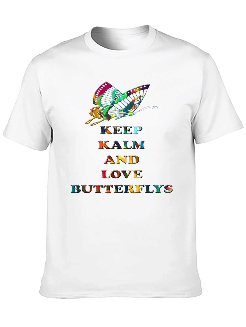 Keep Calm Butterfly Graphic Tee - Stylish Comfort