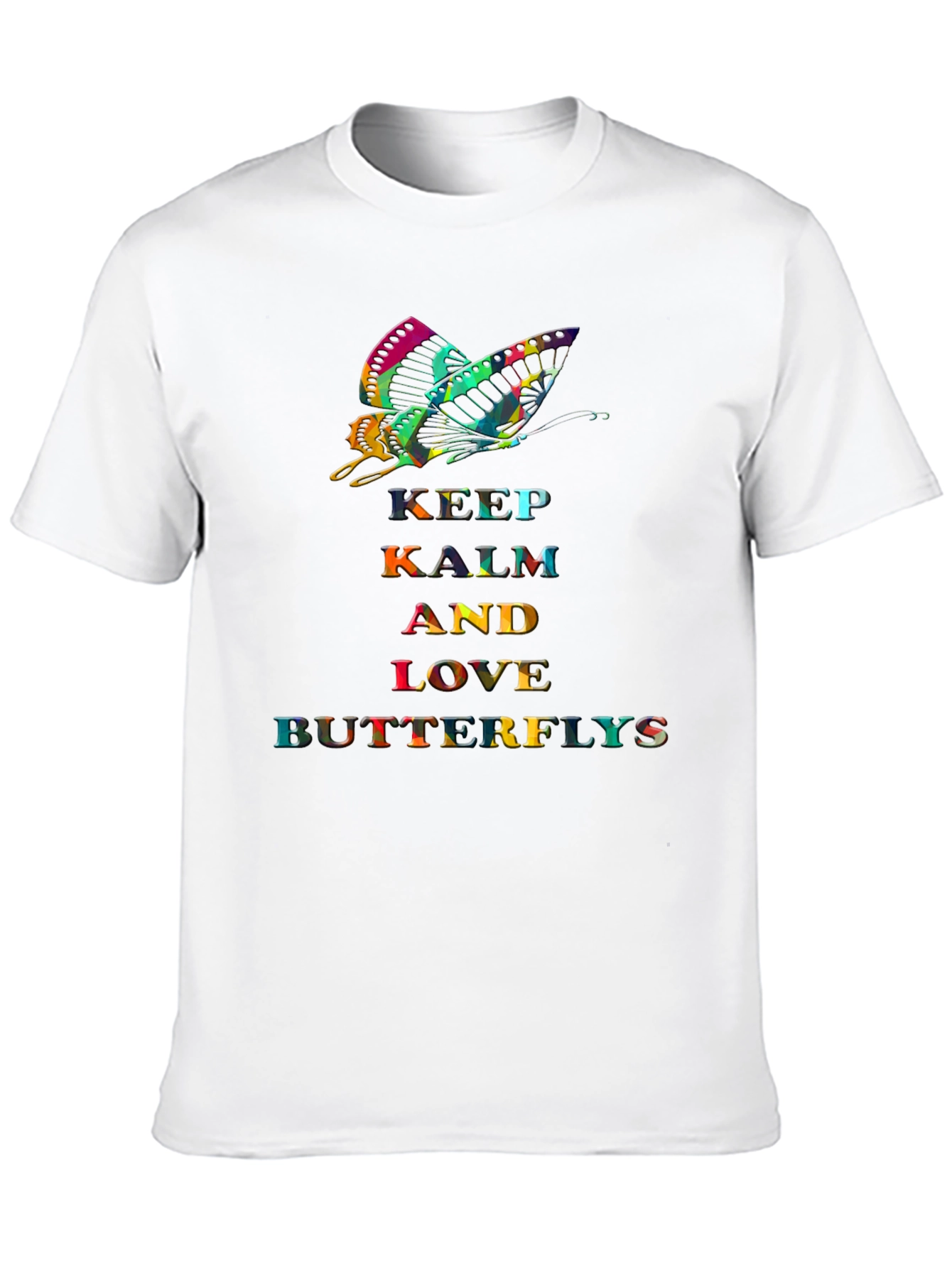 Keep Calm Butterfly Graphic Tee - Stylish Comfort