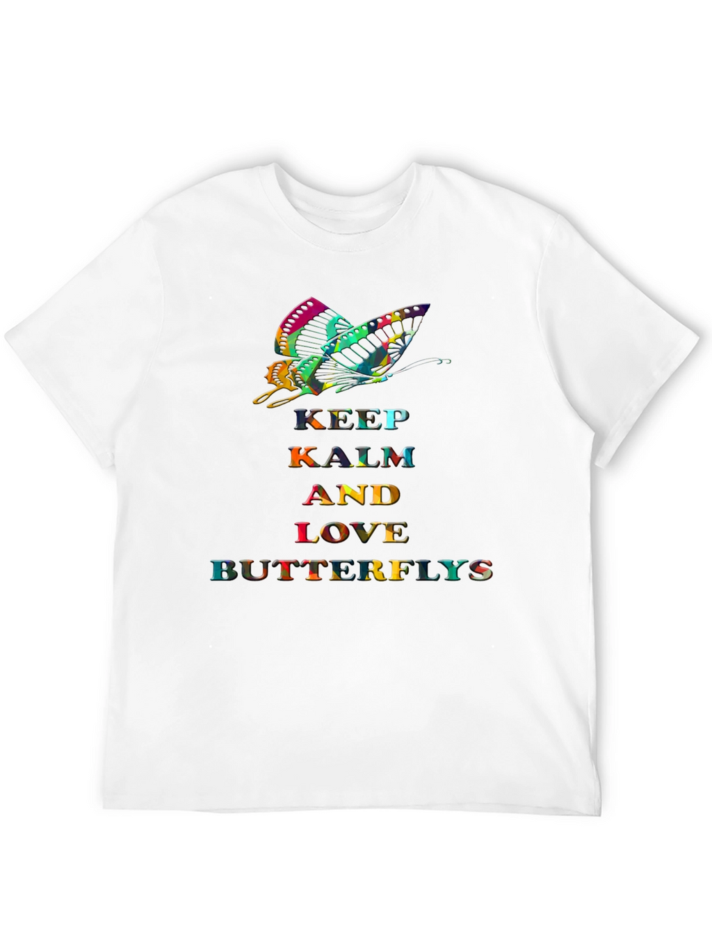 Keep Calm Butterfly Graphic Tee - Stylish Comfort
