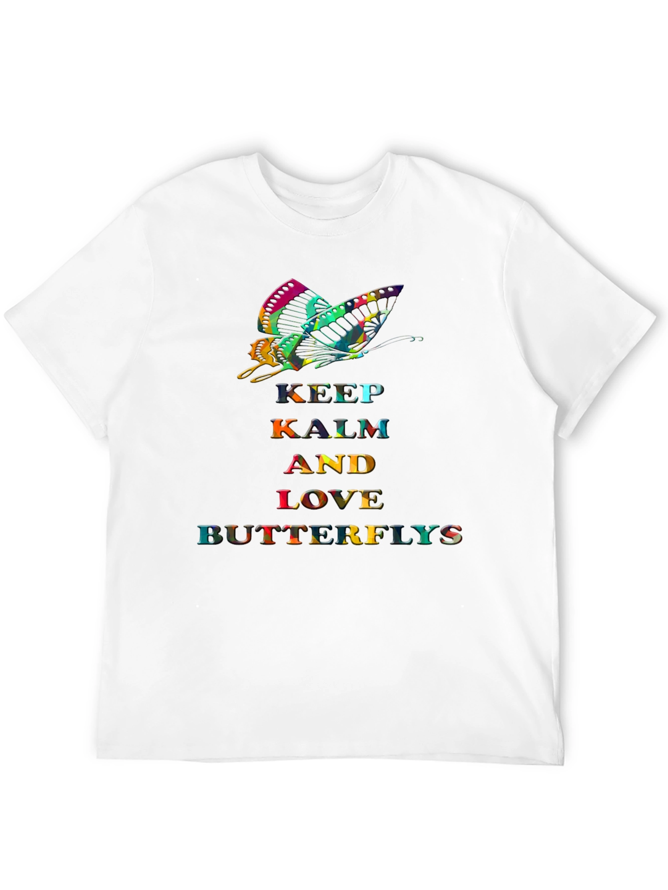 Keep Calm Butterfly Graphic Tee - Stylish Comfort