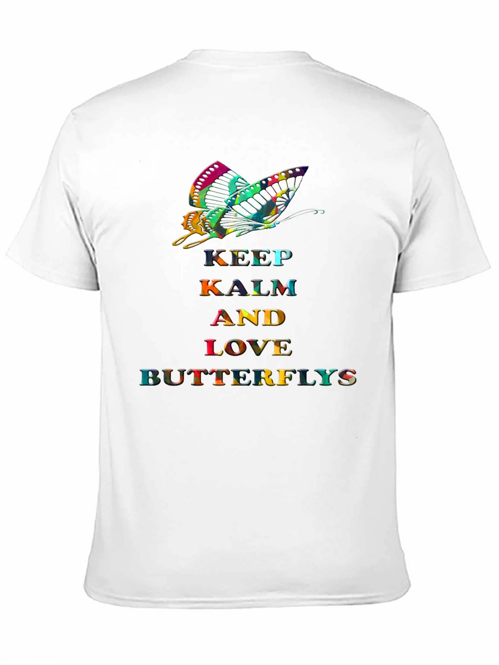 Keep Calm Butterfly Graphic Tee - Stylish Comfort