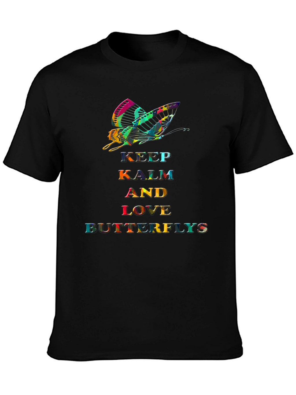 Keep Calm Butterfly Graphic Tee - Stylish Comfort