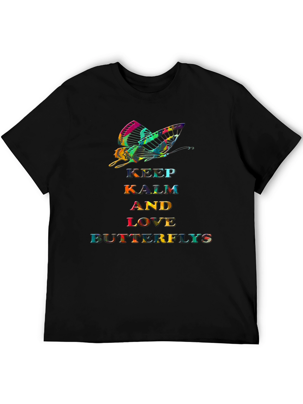 Keep Calm Butterfly Graphic Tee - Stylish Comfort