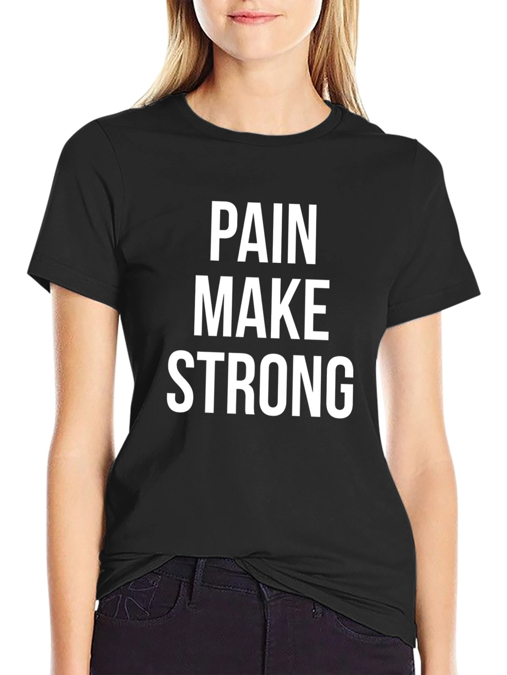 Pain Make Strong Black Tee - Motivational Fitness Shirt