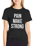 Pain Make Strong Black Tee - Motivational Fitness Shirt