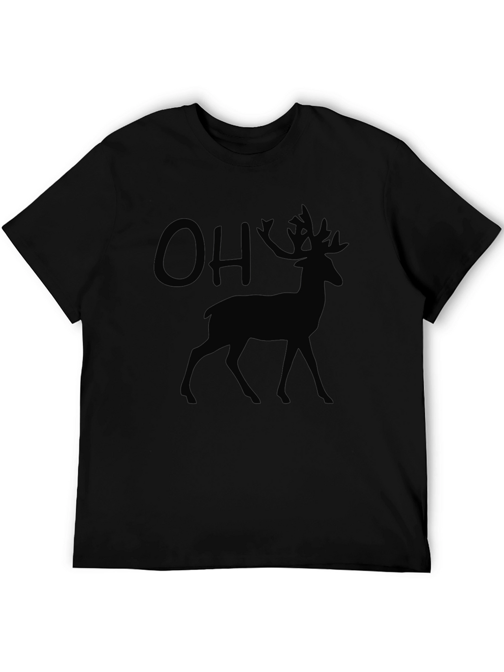 OH Deer! Mens Graphic Black T-Shirt