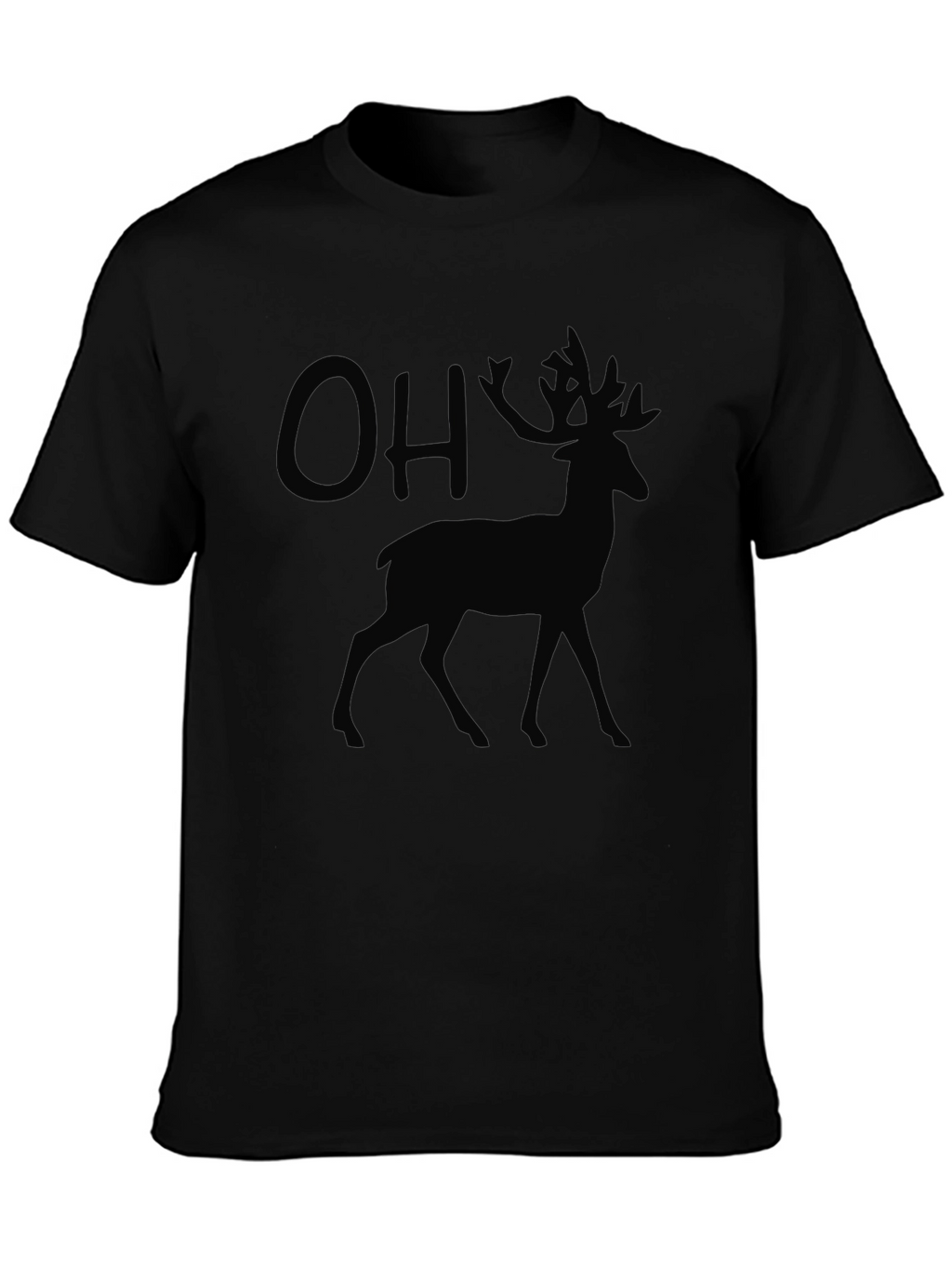 OH Deer! Mens Graphic Black T-Shirt