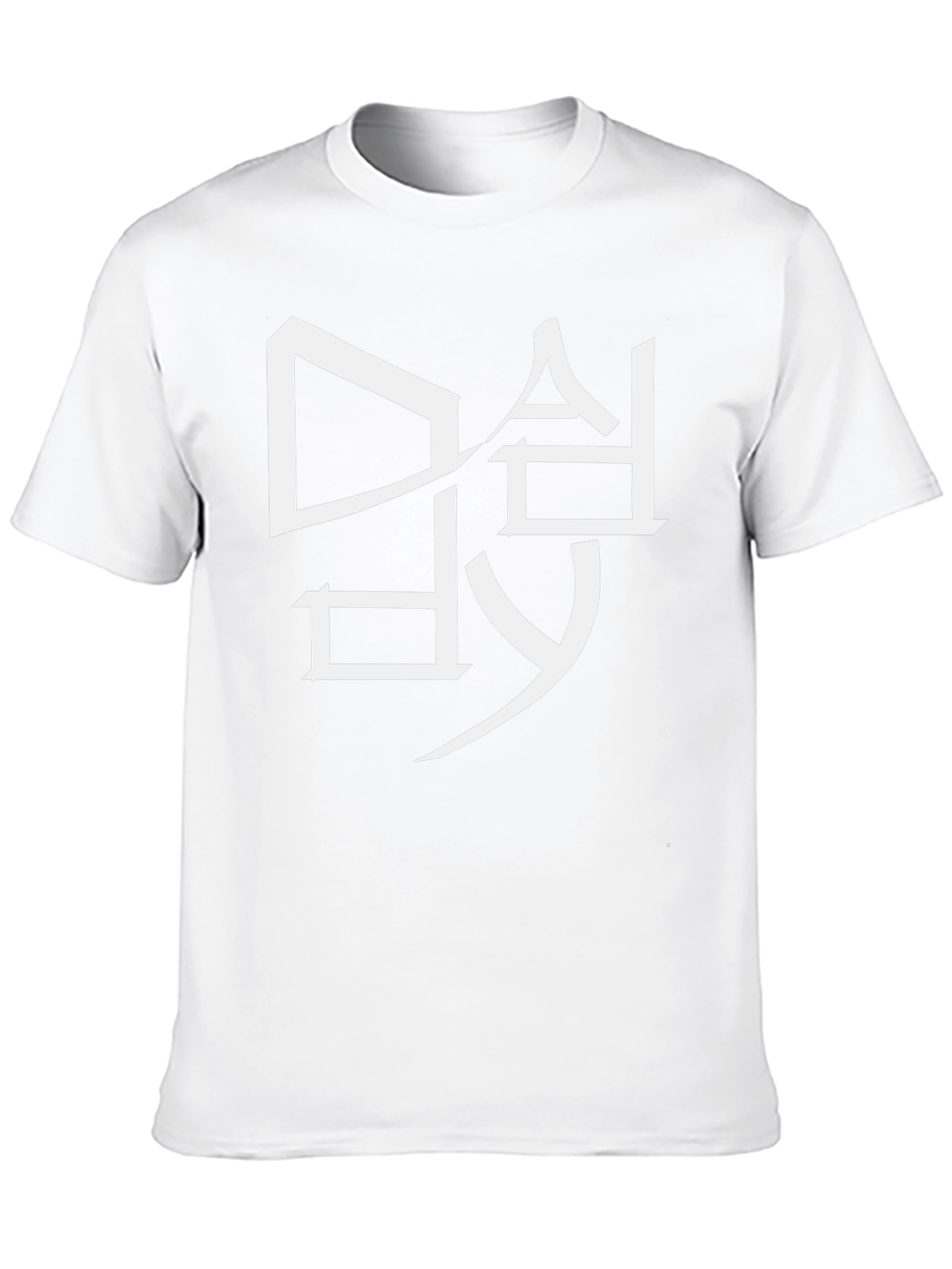 Modern Graphic Tee - White Design on Black