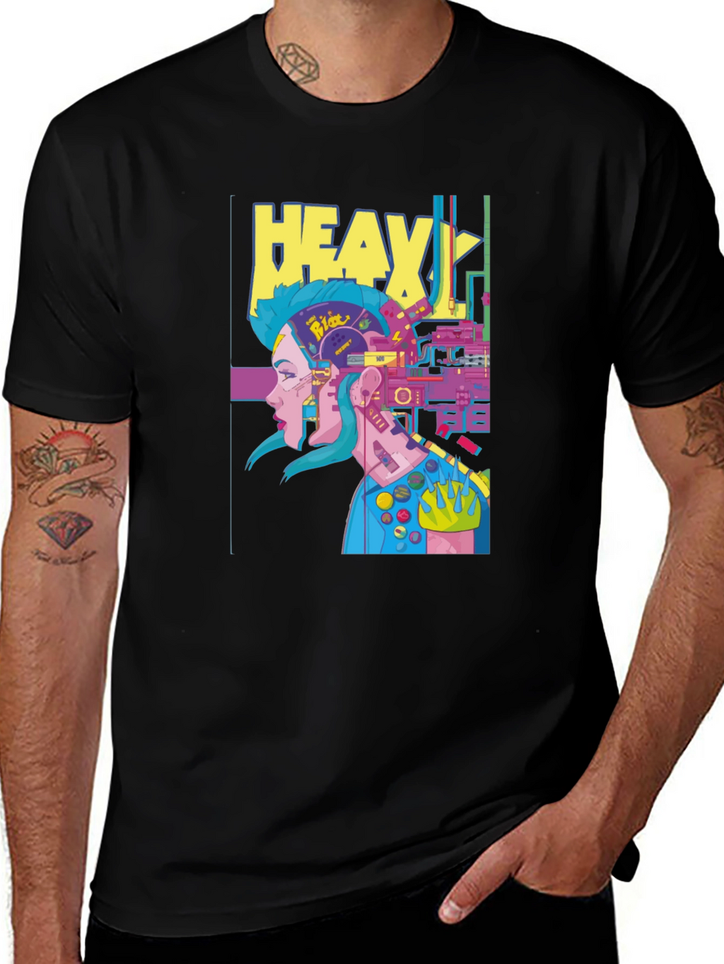 Cyberpunk T-Shirt: Heavy Graphic Print