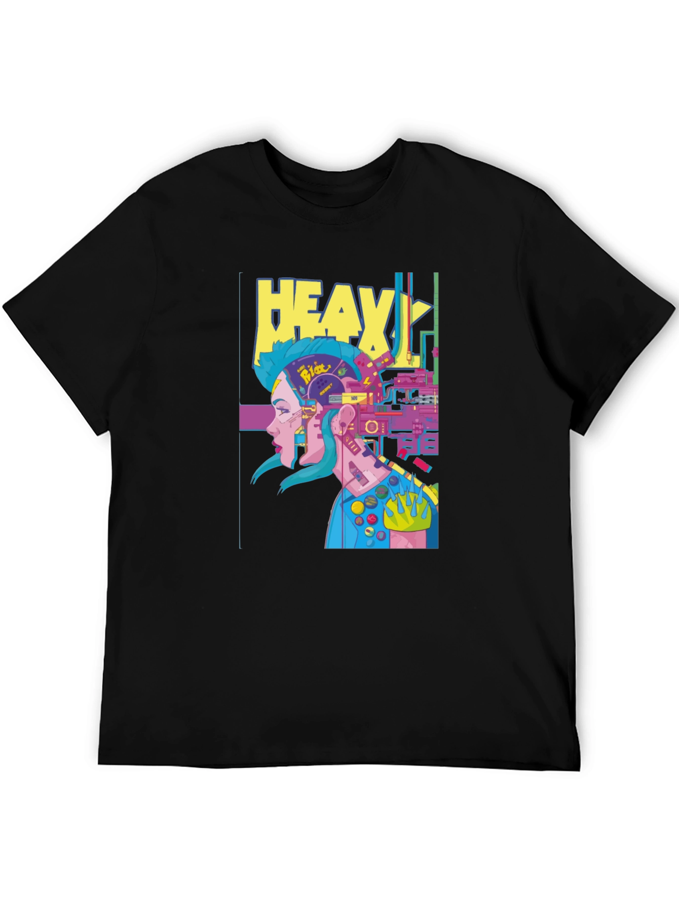 Cyberpunk T-Shirt: Heavy Graphic Print