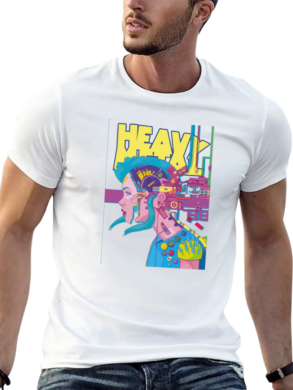 Cyberpunk T-Shirt: Heavy Graphic Print
