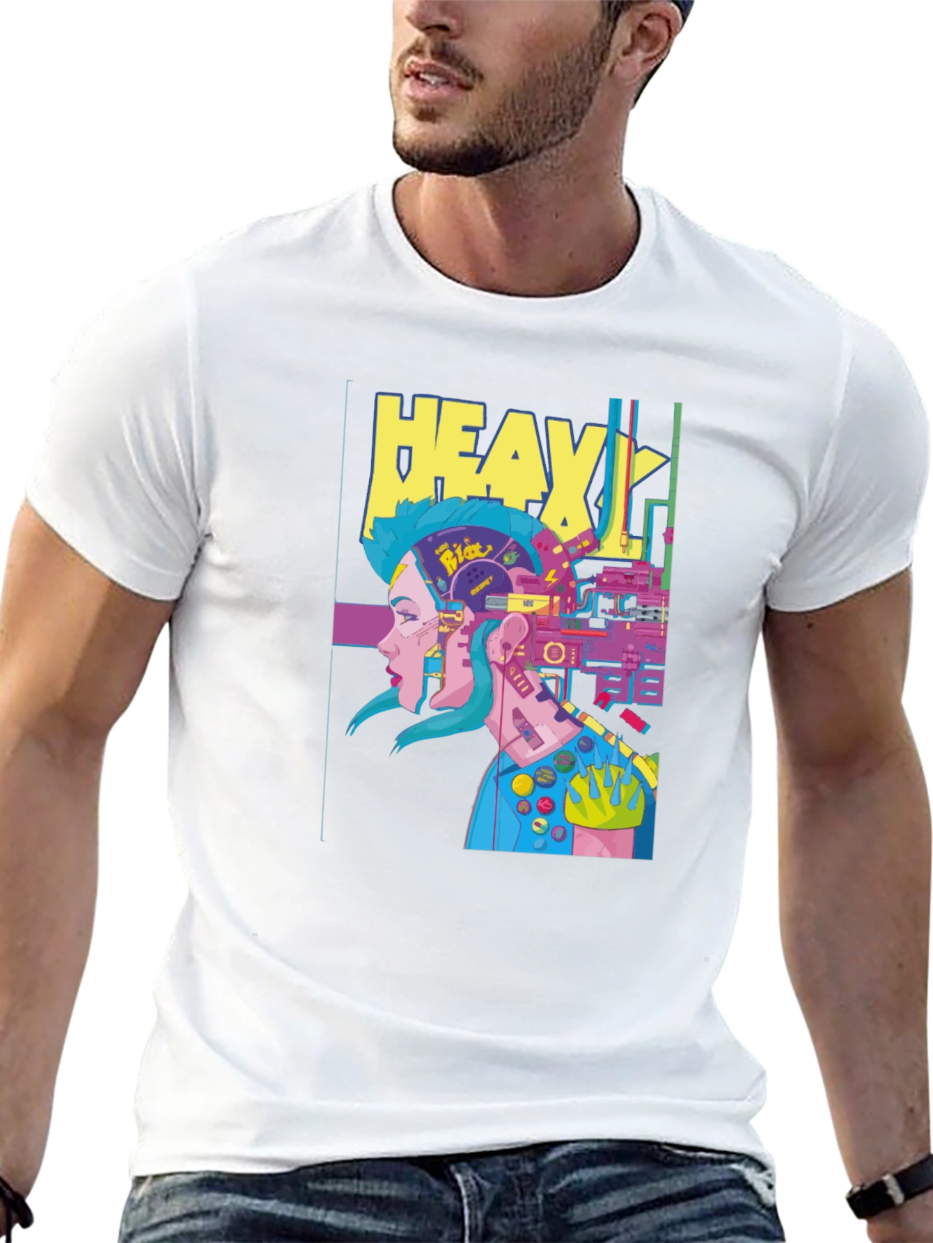 Cyberpunk T-Shirt: Heavy Graphic Print
