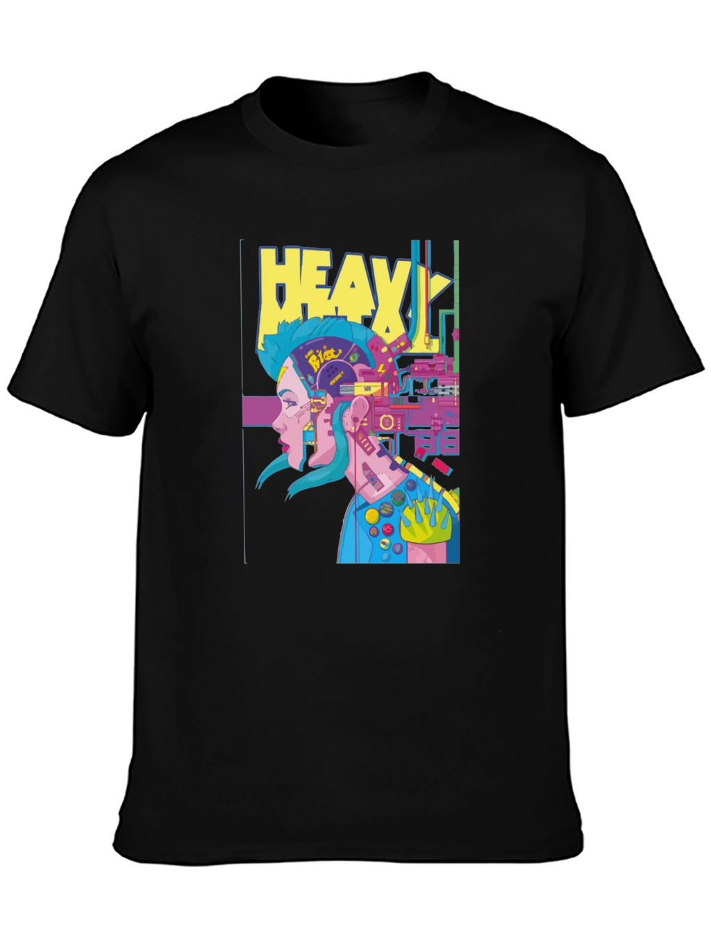 Cyberpunk T-Shirt: Heavy Graphic Print