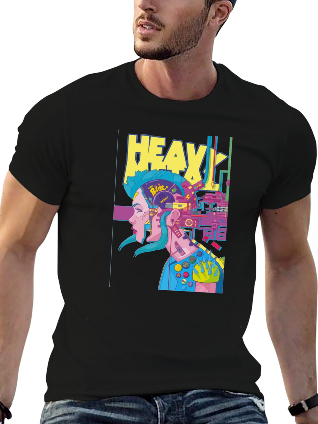 Cyberpunk T-Shirt: Heavy Graphic Print