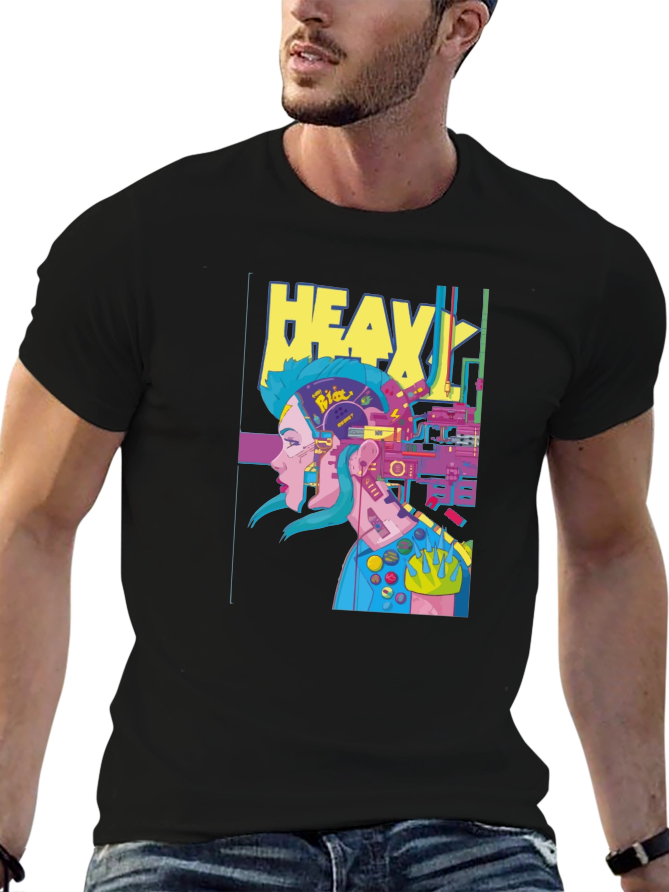 Cyberpunk T-Shirt: Heavy Graphic Print