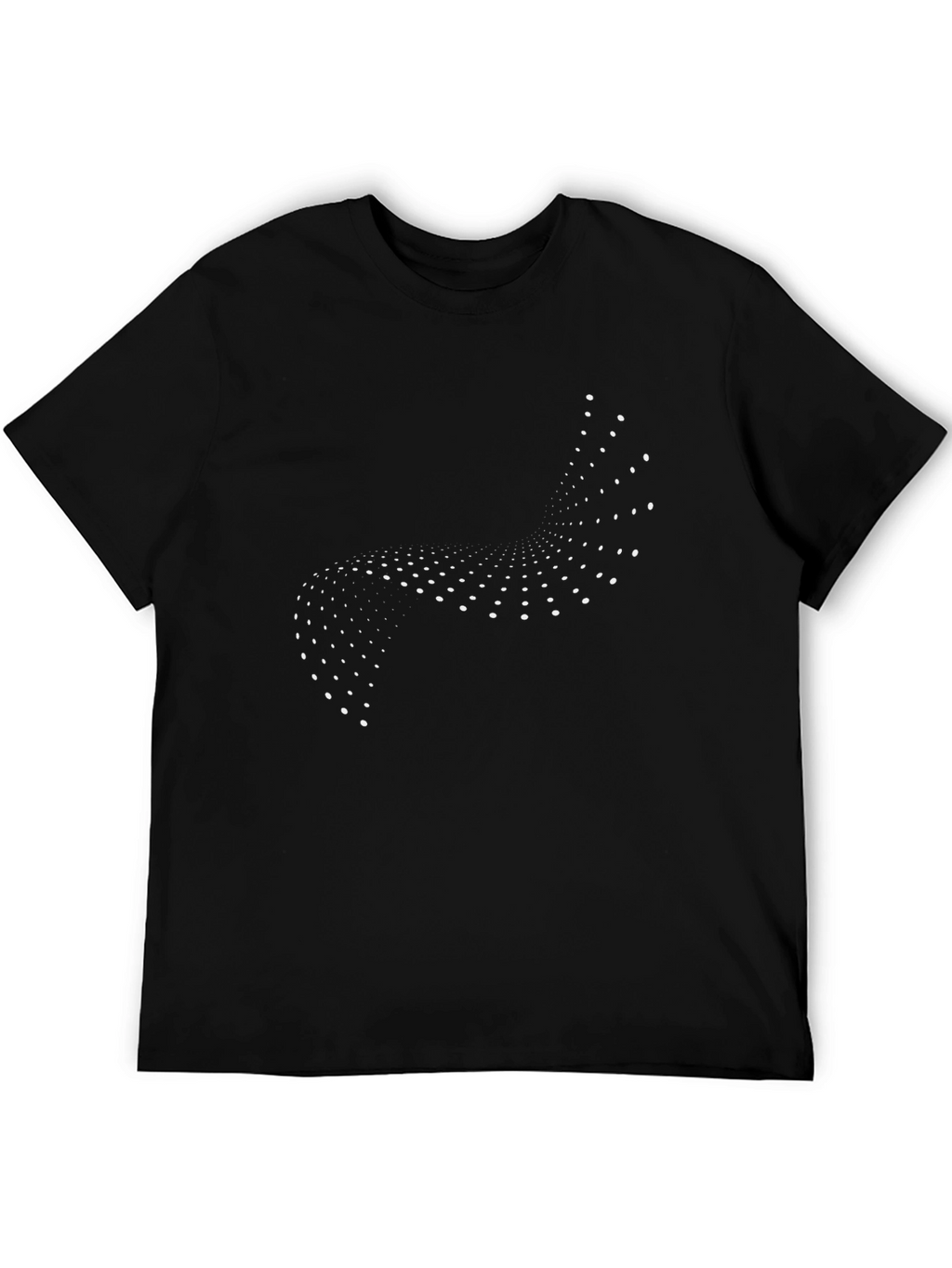 Modern Geometric Dot Pattern Black T-Shirt