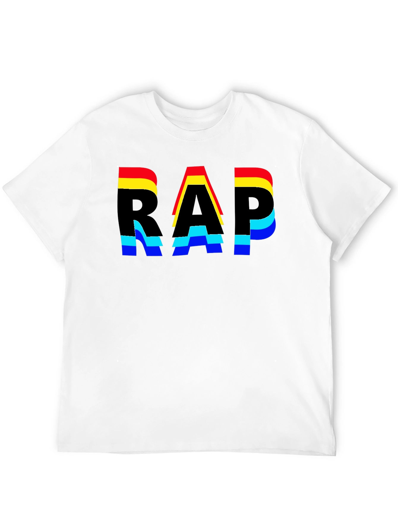 Colorful RAP Graphic Print Black Tee