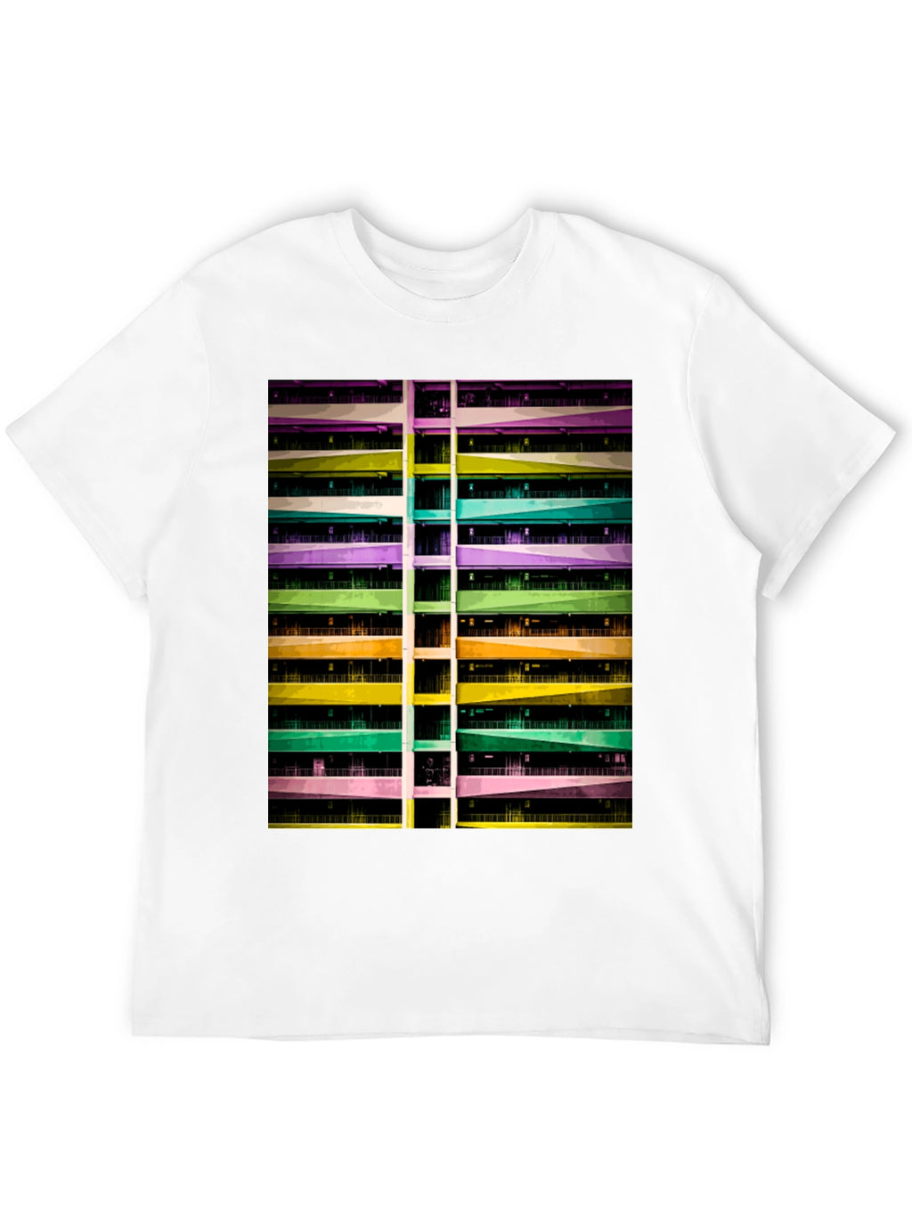 Abstract Building Graphic Tee - Urban Style