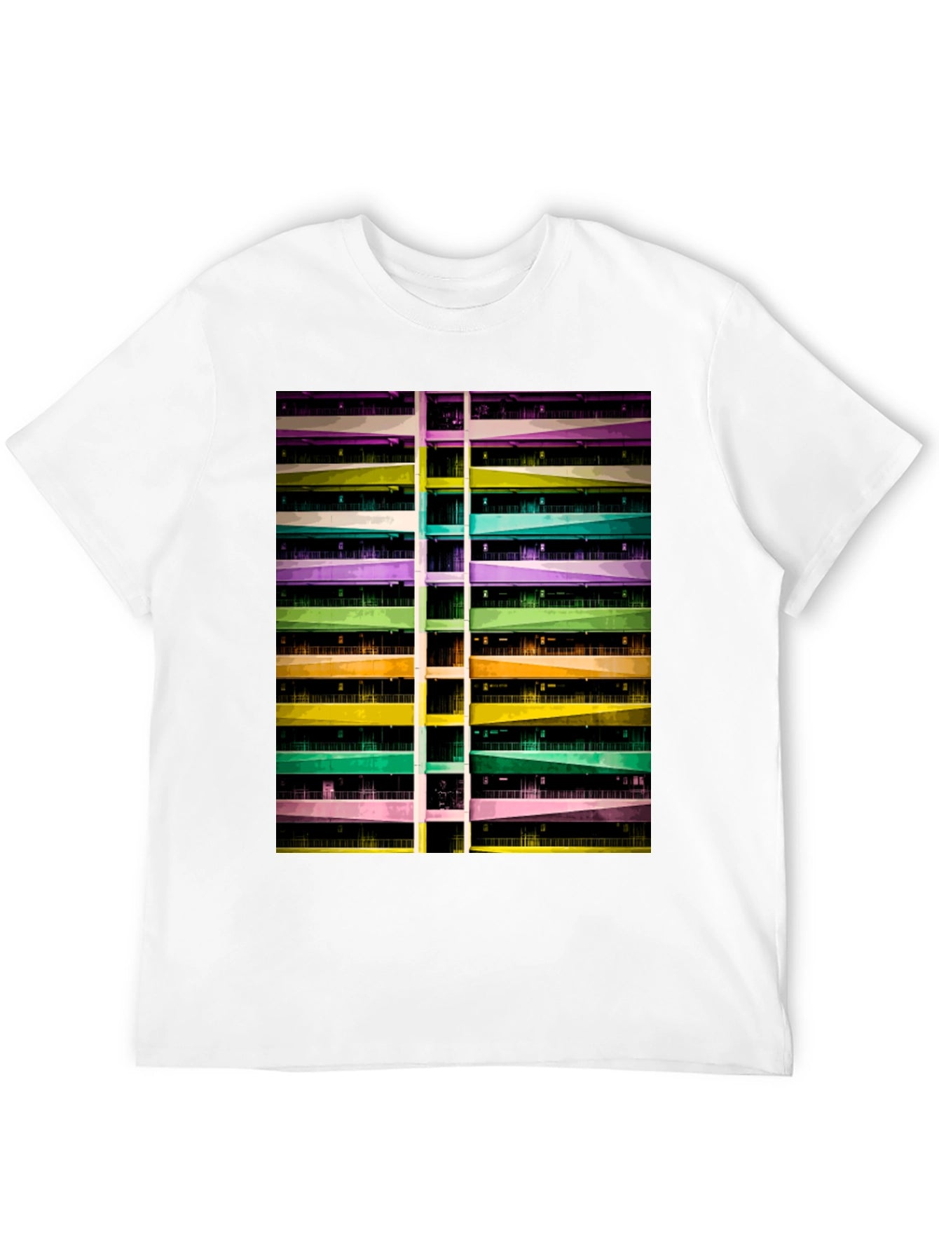 Abstract Building Graphic Tee - Urban Style