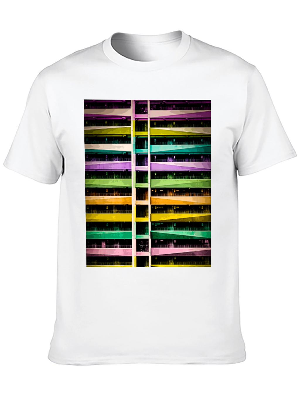 Abstract Building Graphic Tee - Urban Style