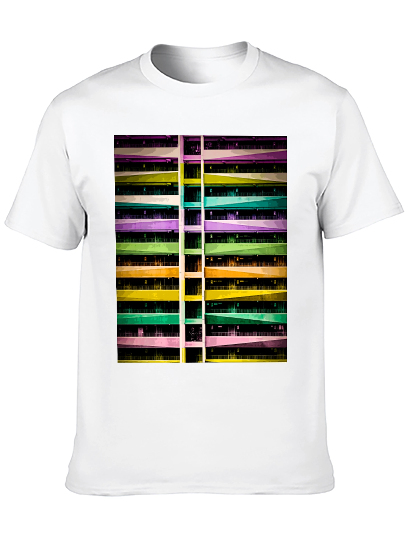 Abstract Building Graphic Tee - Urban Style
