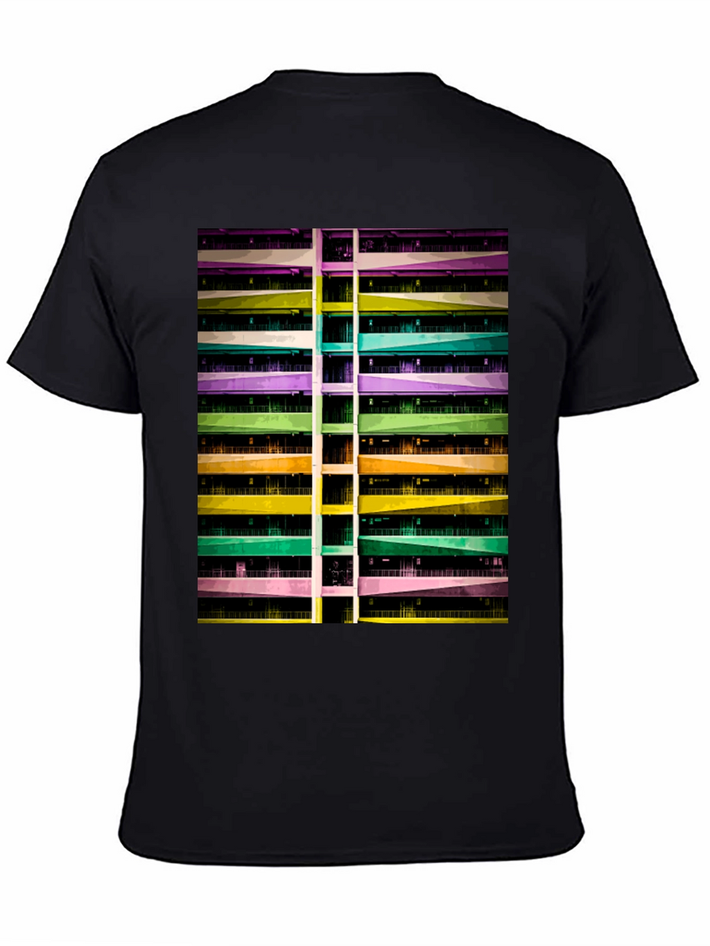 Abstract Building Graphic Tee - Urban Style