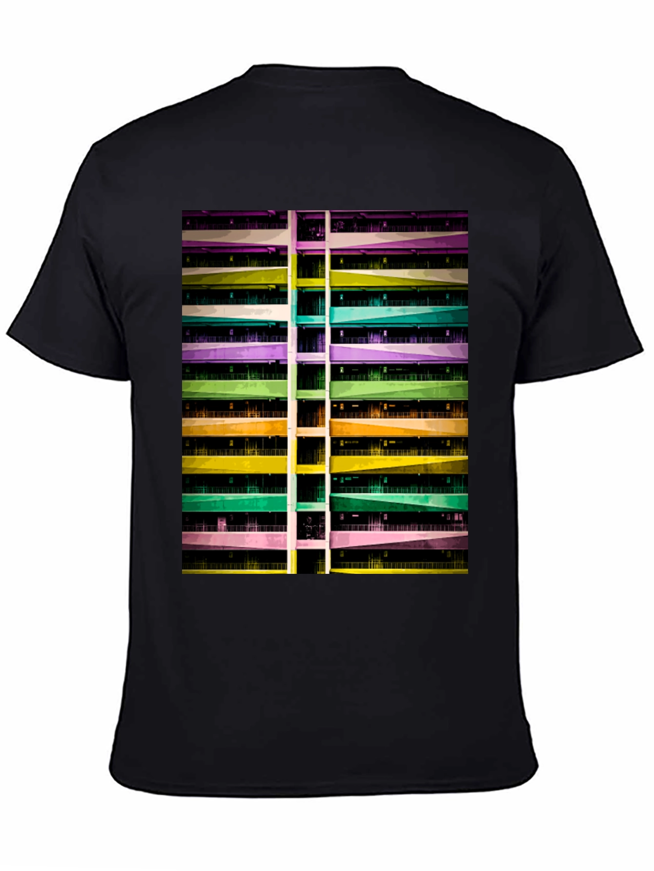 Abstract Building Graphic Tee - Urban Style