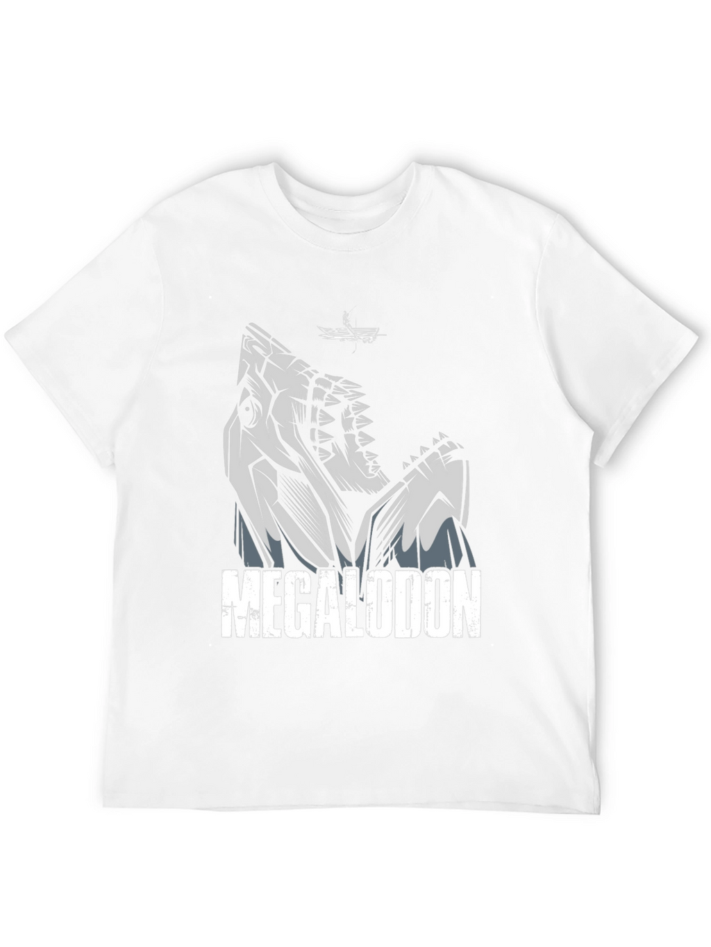 Megalodon Shark Graphic Tee - Black Cotton T-Shirt