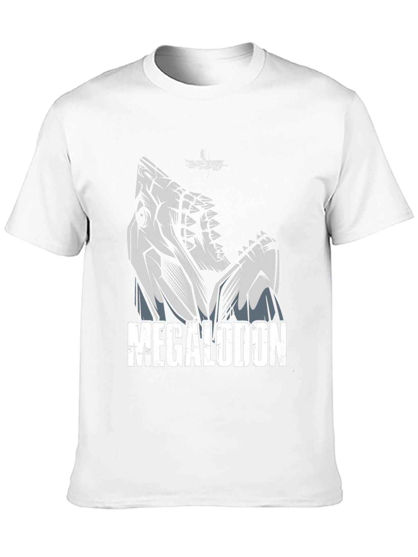 Megalodon Shark Graphic Tee - Black Cotton T-Shirt