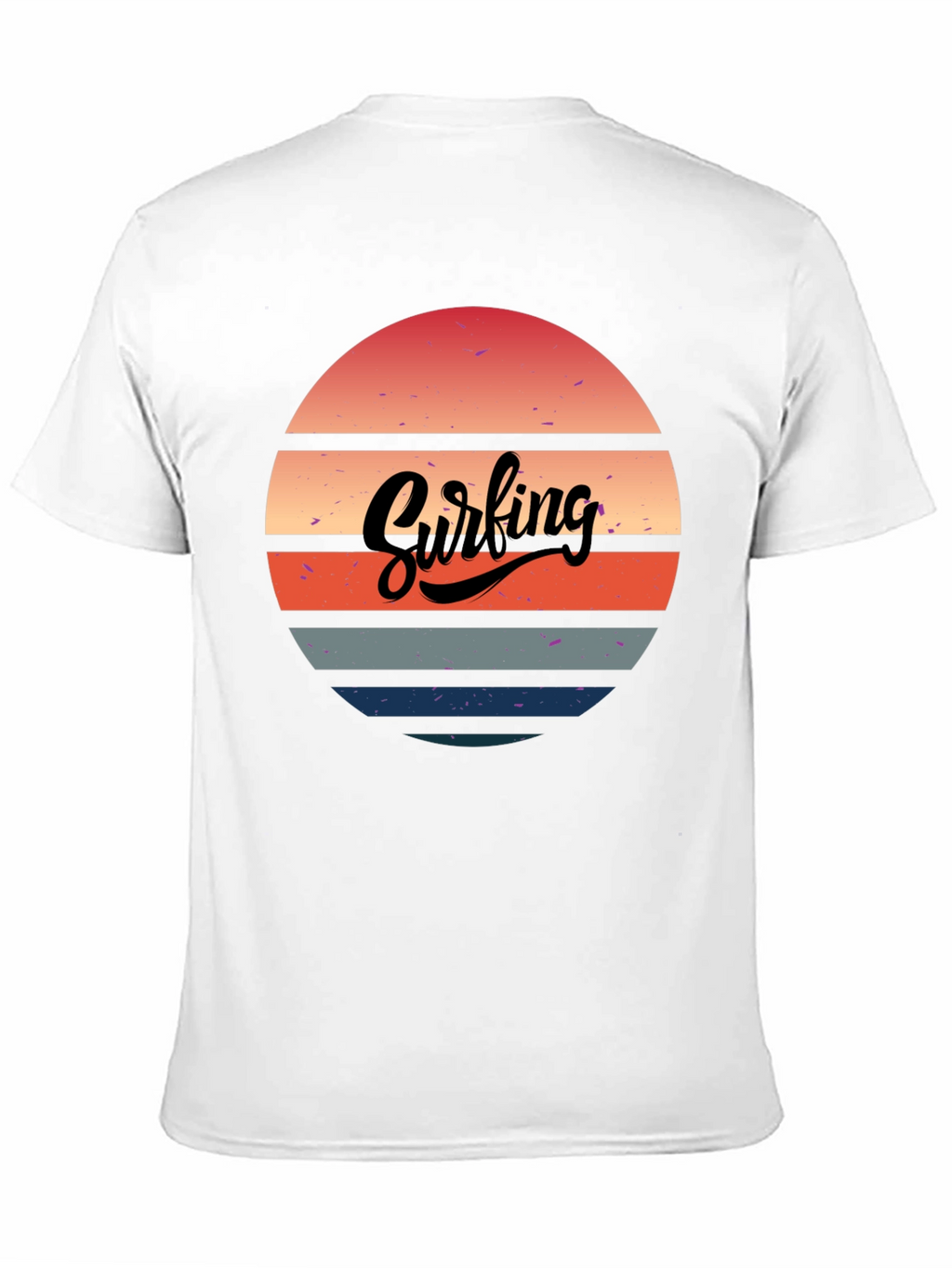 Retro Surfing Sunset Graphic Tee - Black