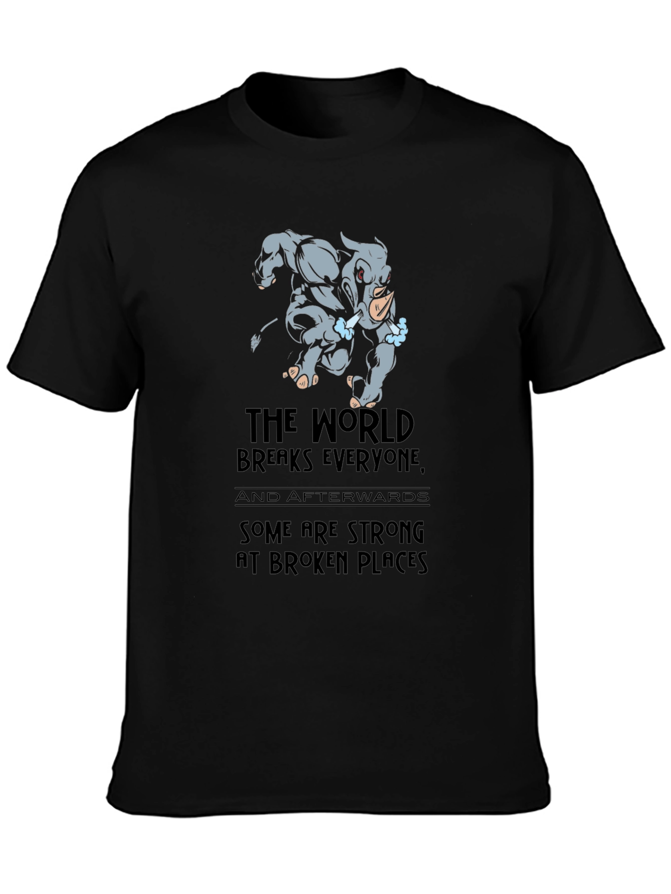 Rhino Strong at Broken Places Graphic T-Shirt