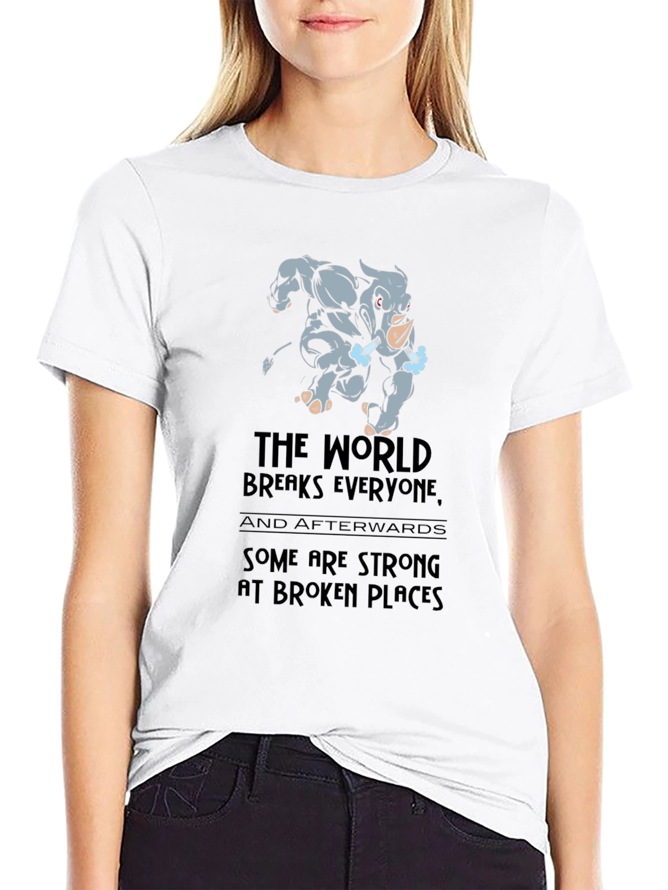 Rhino Strong at Broken Places Graphic T-Shirt