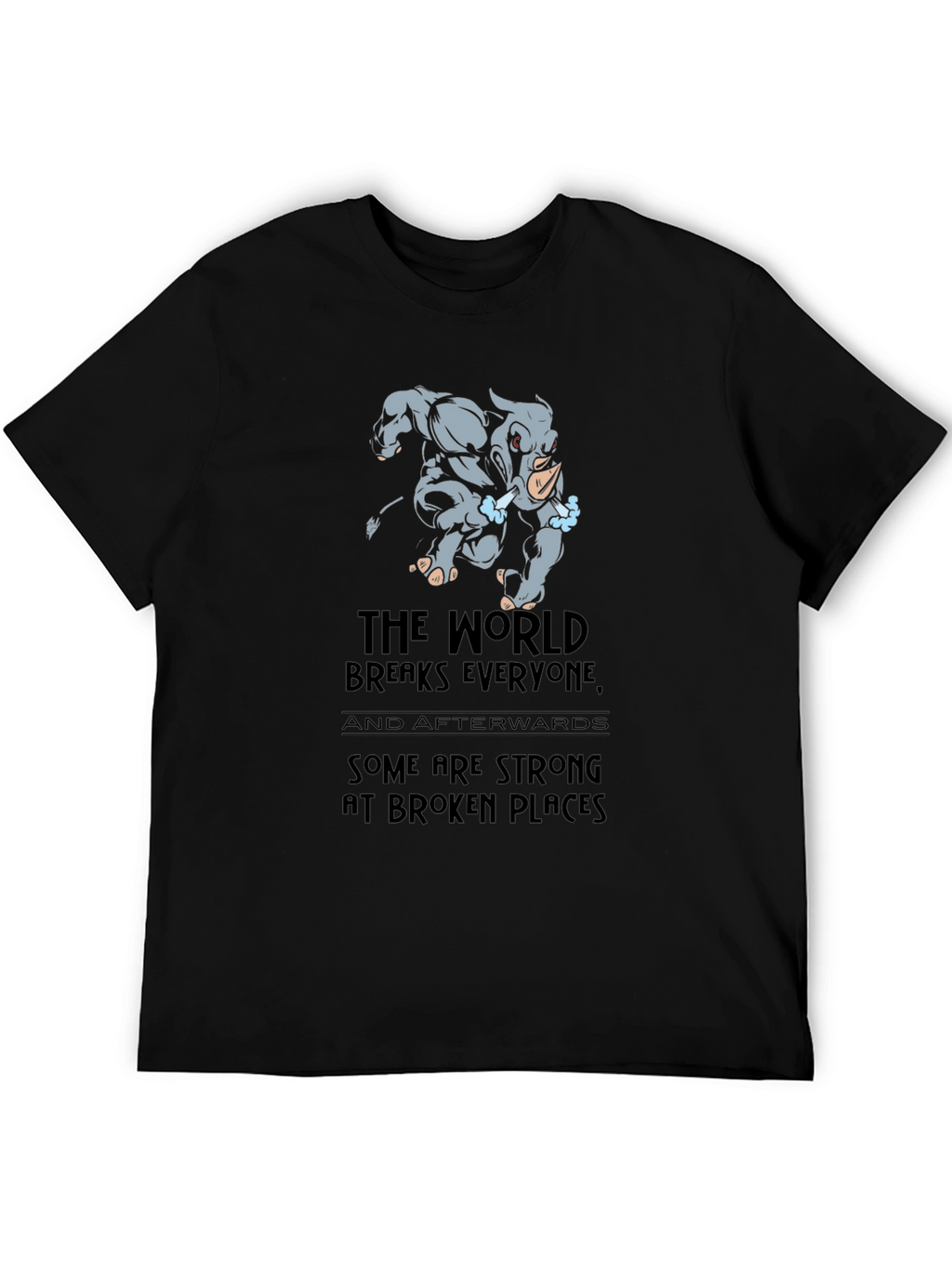 Rhino Strong at Broken Places Graphic T-Shirt