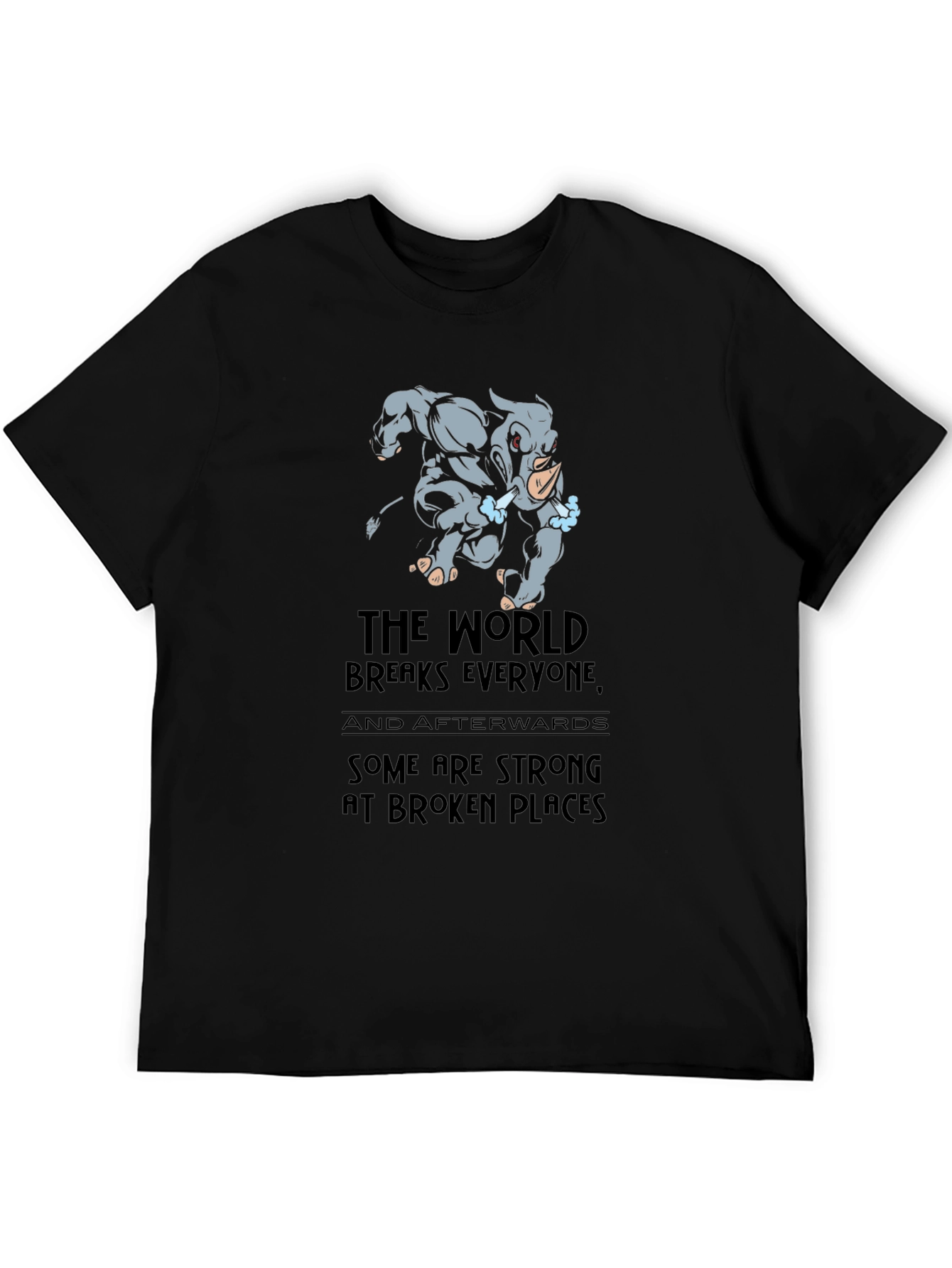 Rhino Strong at Broken Places Graphic T-Shirt