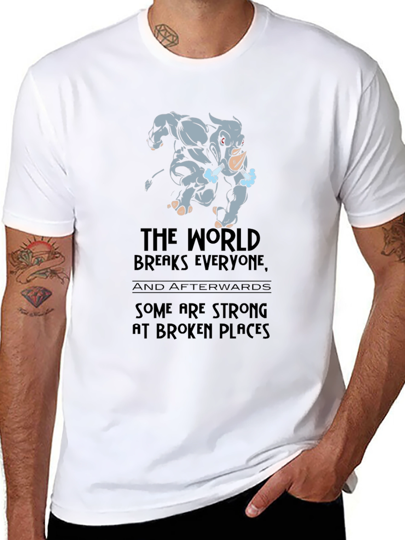 Rhino Strong at Broken Places Graphic T-Shirt