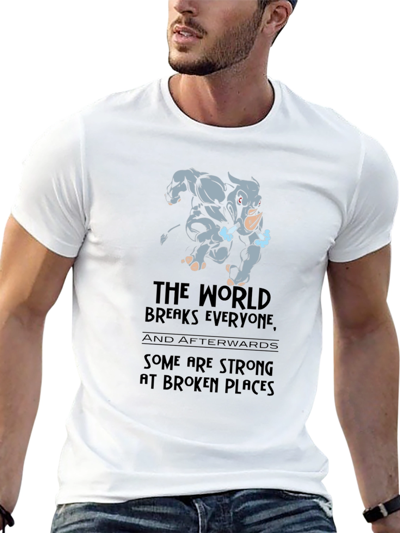 Rhino Strong at Broken Places Graphic T-Shirt