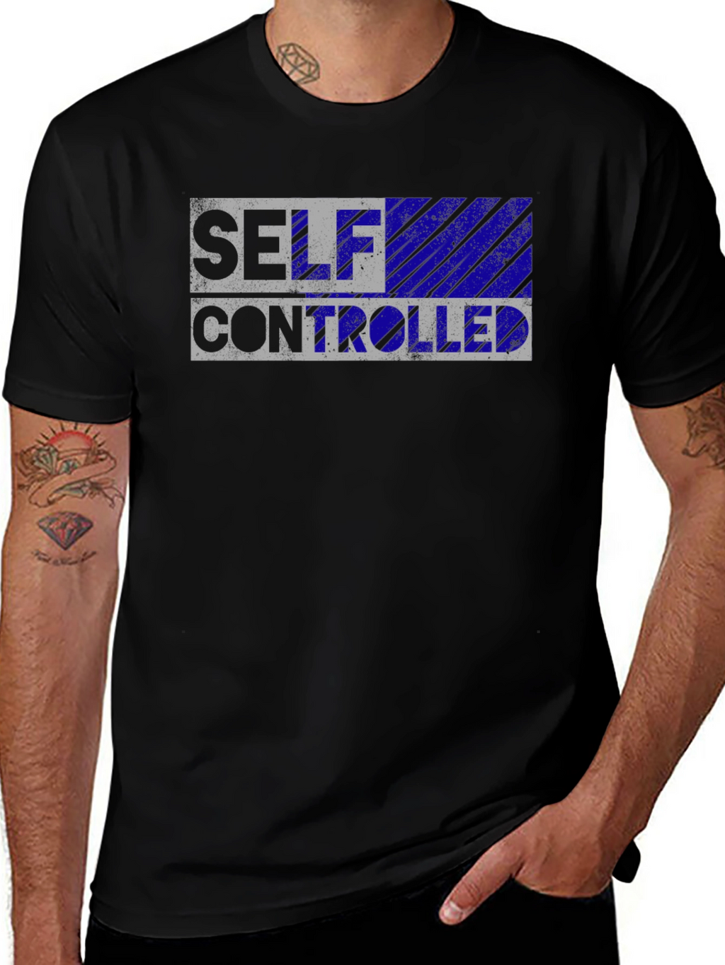 Self Controlled Black T-Shirt
