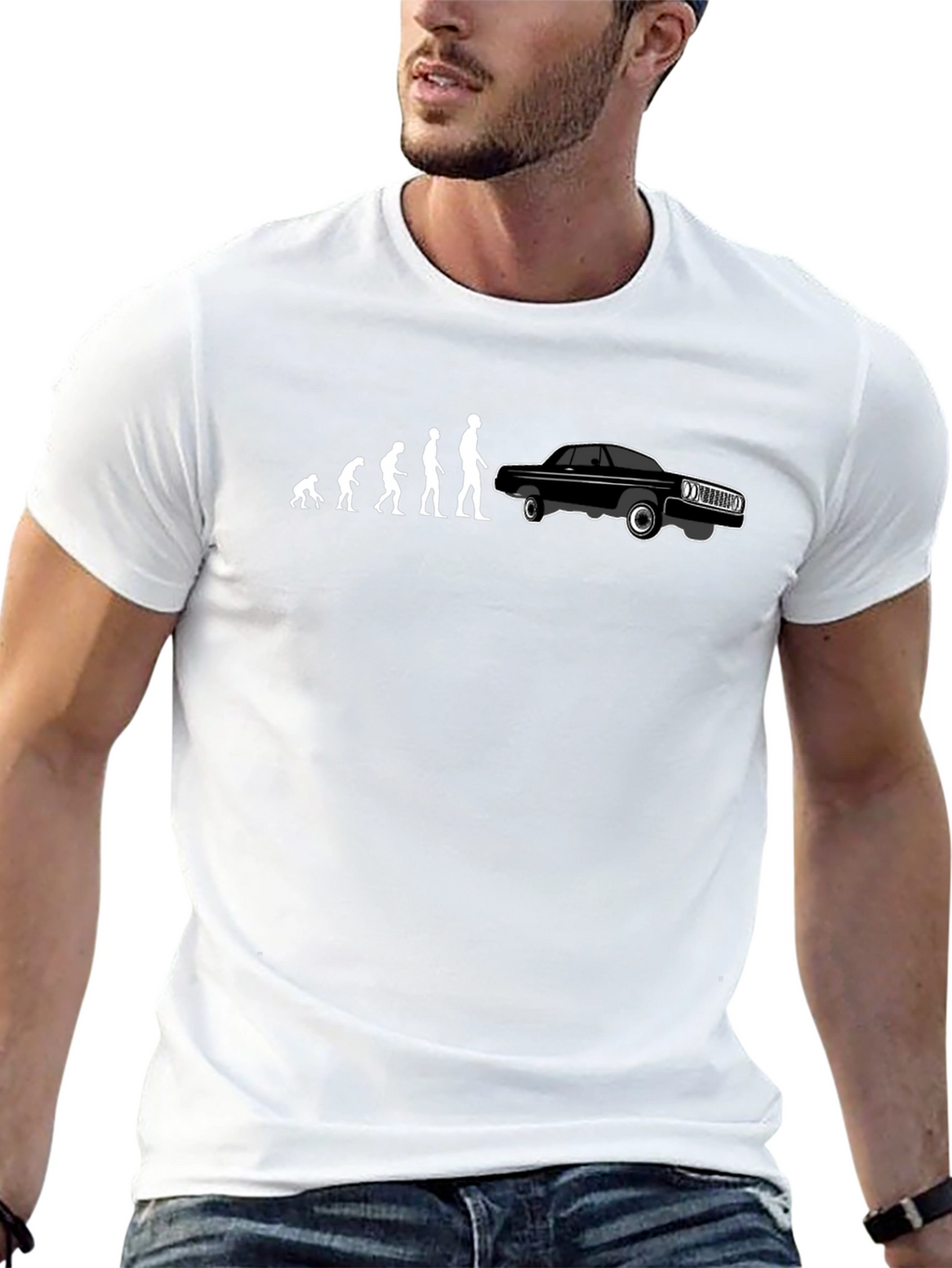 Evolution of Man and Car T-Shirt