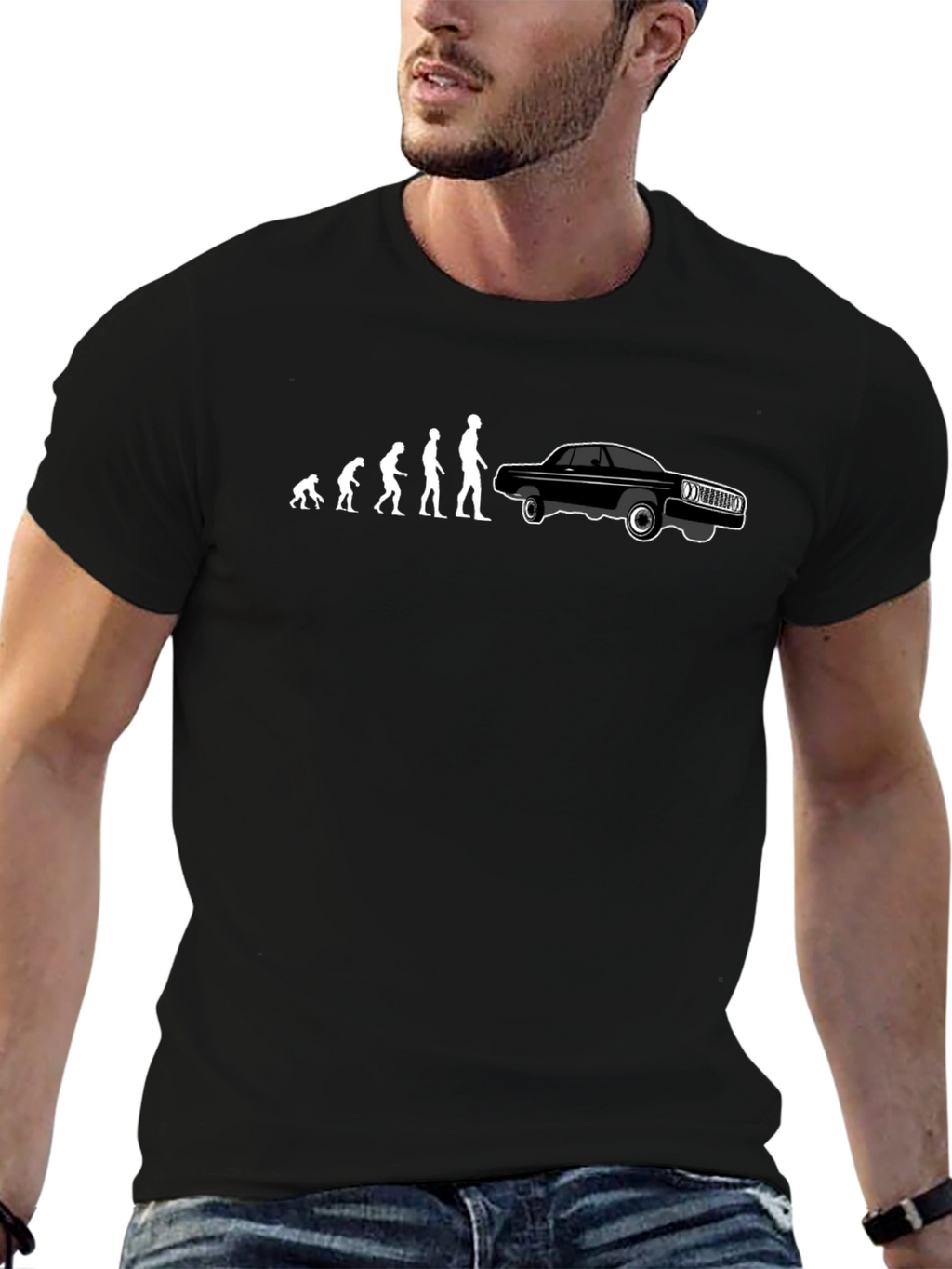 Evolution of Man and Car T-Shirt