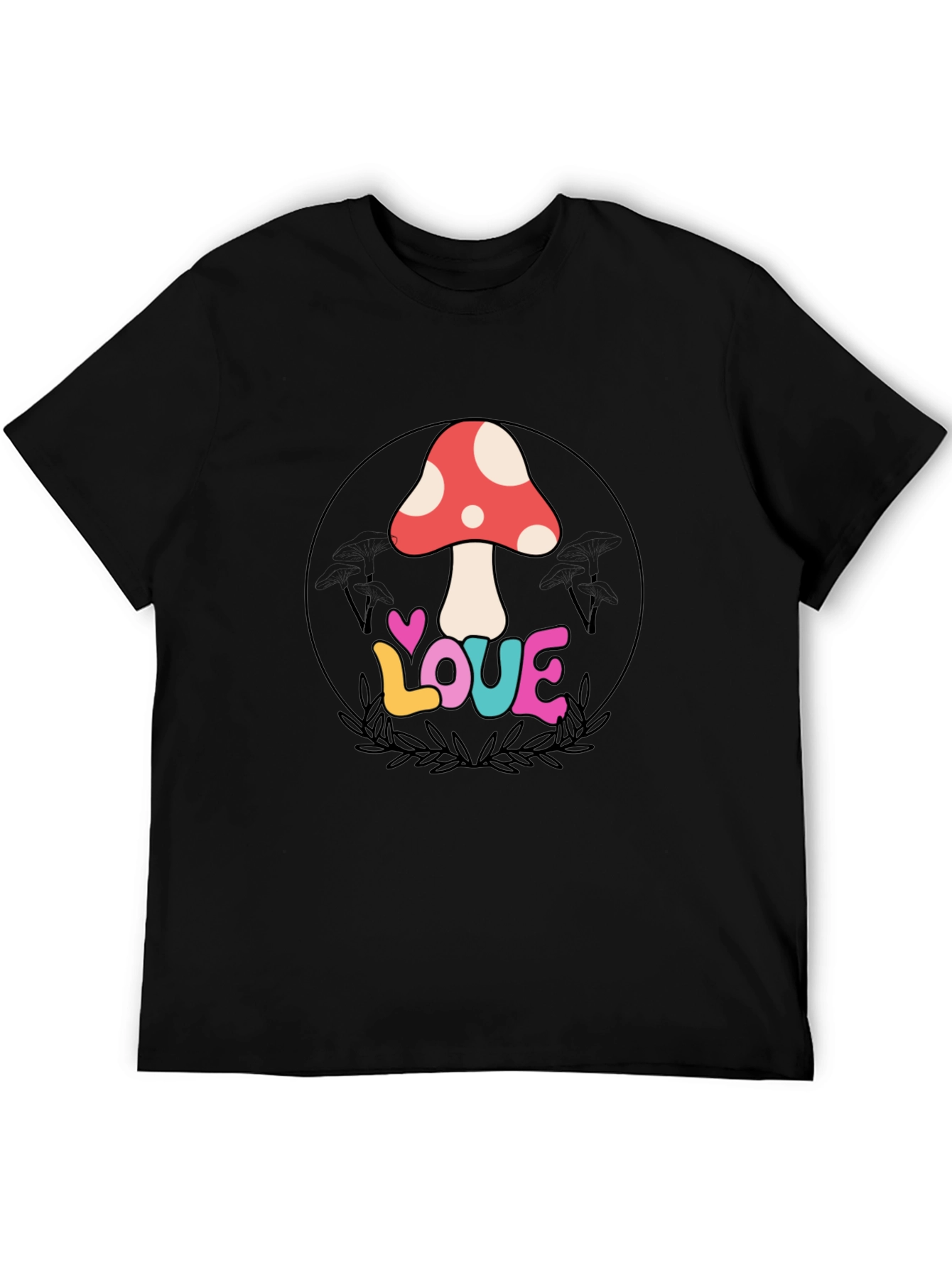 Mushroom Love Graphic Tee - Retro Style