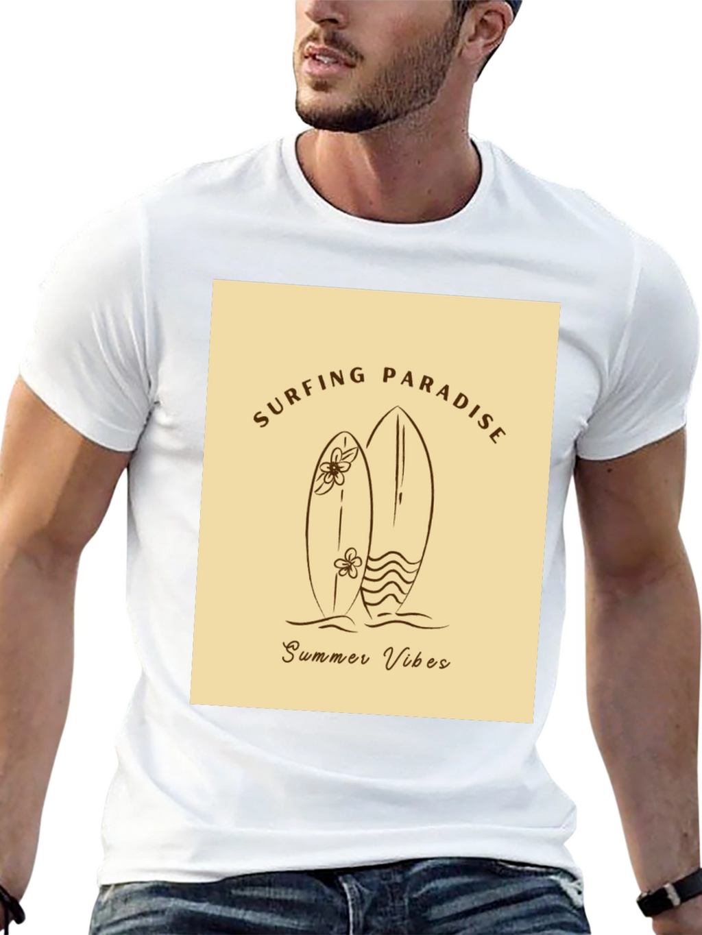 Surfing Paradise Summer Vibes Graphic Tee