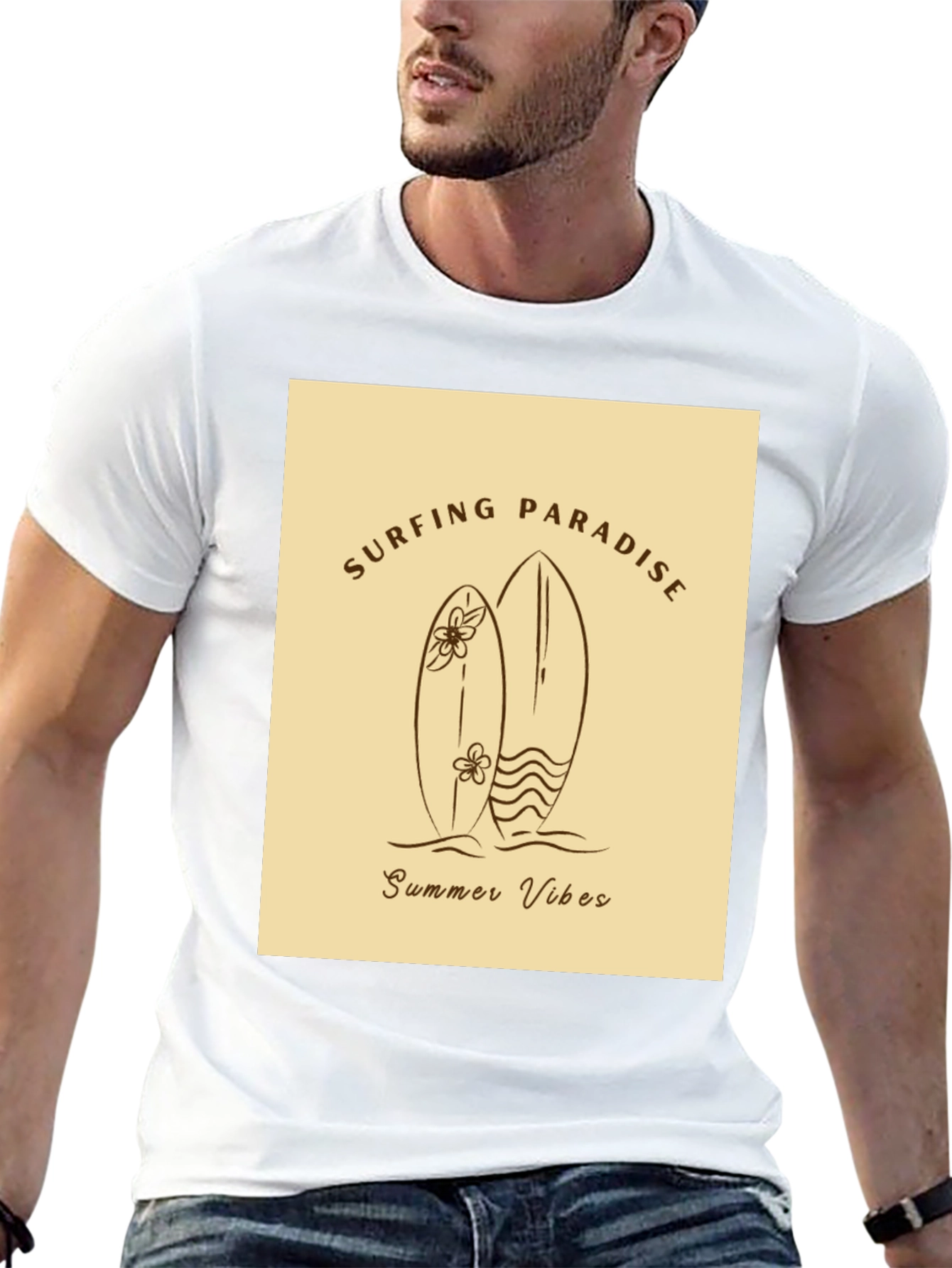 Surfing Paradise Summer Vibes Graphic Tee
