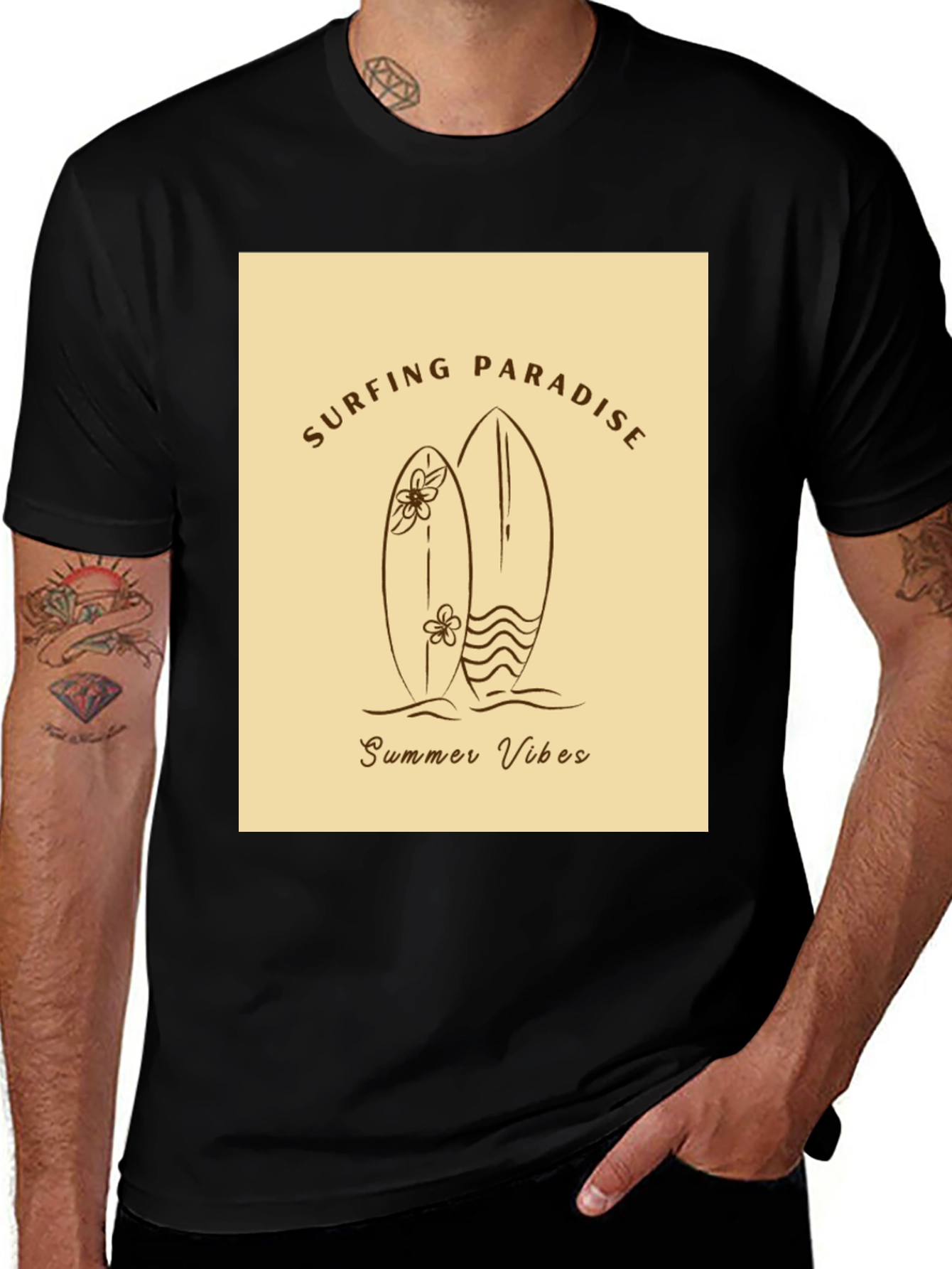 Surfing Paradise Summer Vibes Graphic Tee