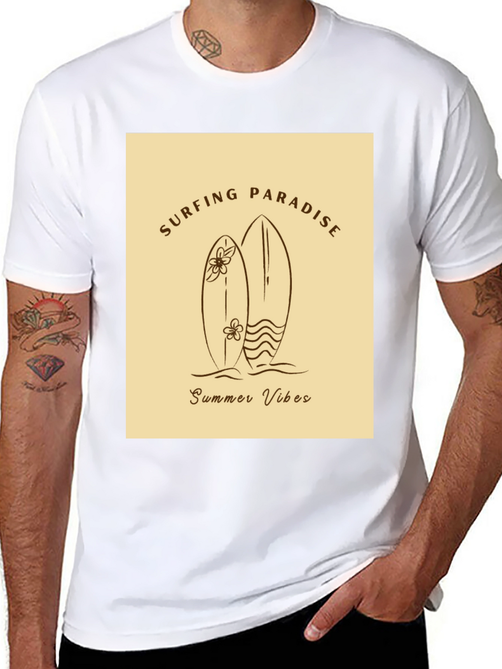 Surfing Paradise Summer Vibes Graphic Tee