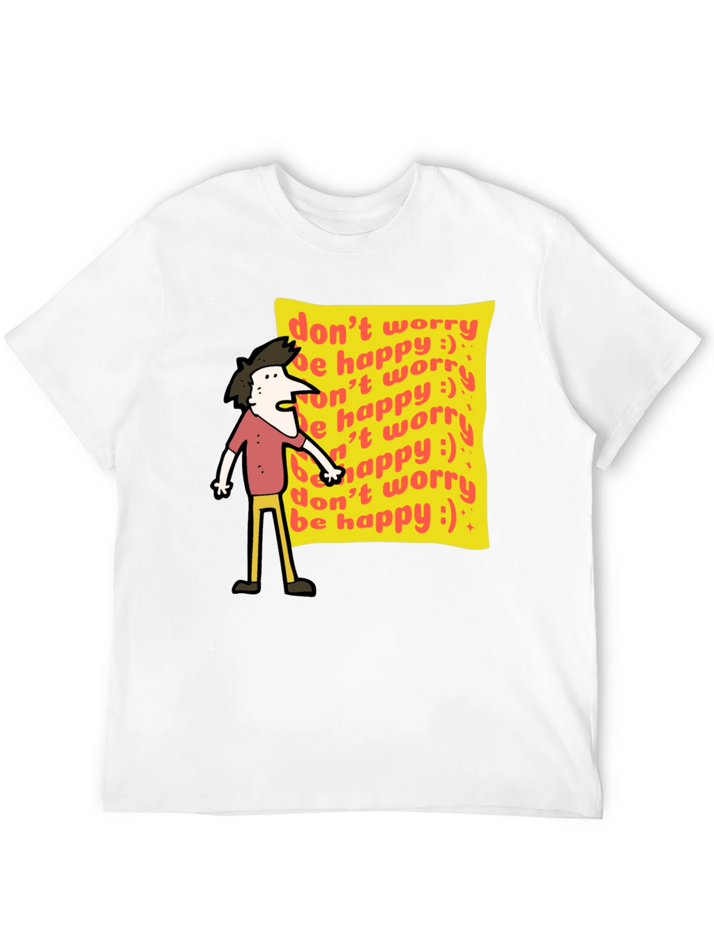 Dont Worry Be Happy Graphic Tee - Black